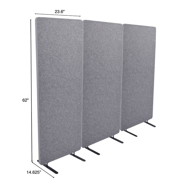 ESOYAWE Acoustic Desk Divider Privacy Panel Freestanding 3-Panel